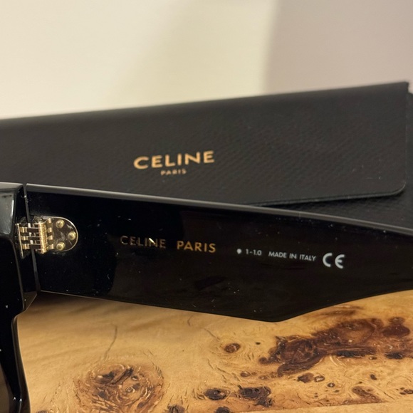 Celine Chunky Rectangle Acetate Sunglasses - Picture 4 of 5